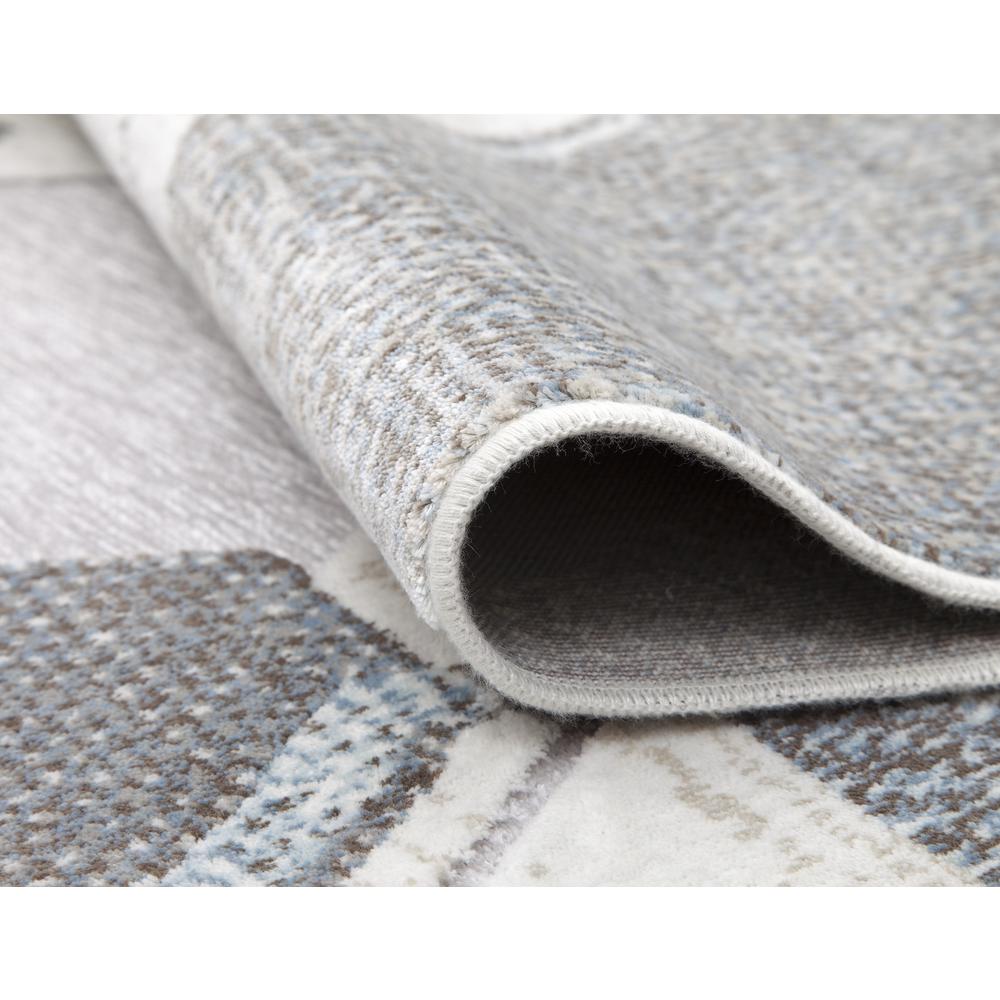 Napa Elio Grey/ Blue/ Multi Geometric Area Rug, 5'3" x 7'6"
