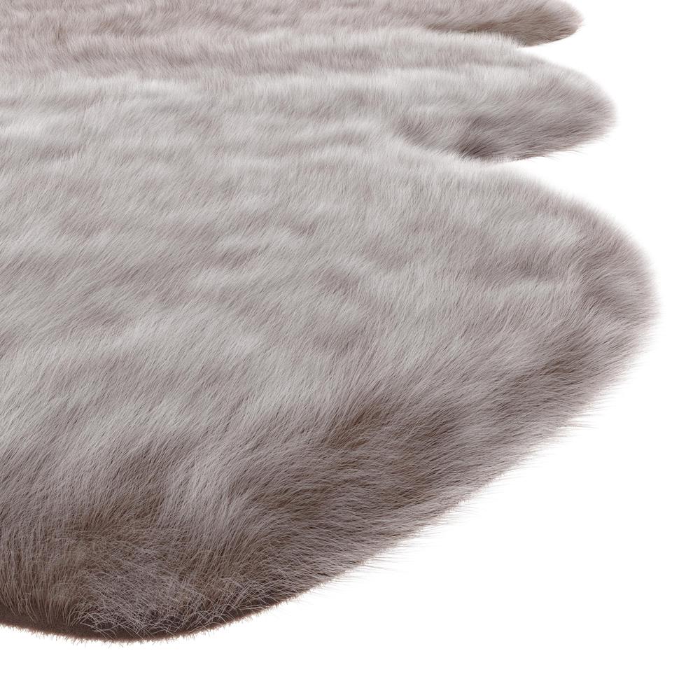 Gloss Brown Faux Fur Area Rug, 6' x 7'5"