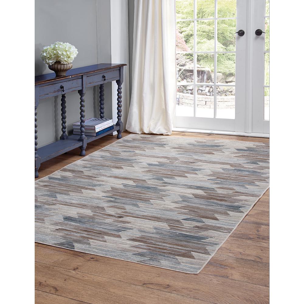 Sonoma Akio Blue, Brown, and Natural Area Rug, 7'10" x 10'1"