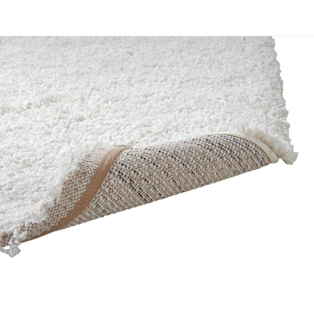 Comfort Shag White Olefin Area Rug, 5'3" x 7'6"