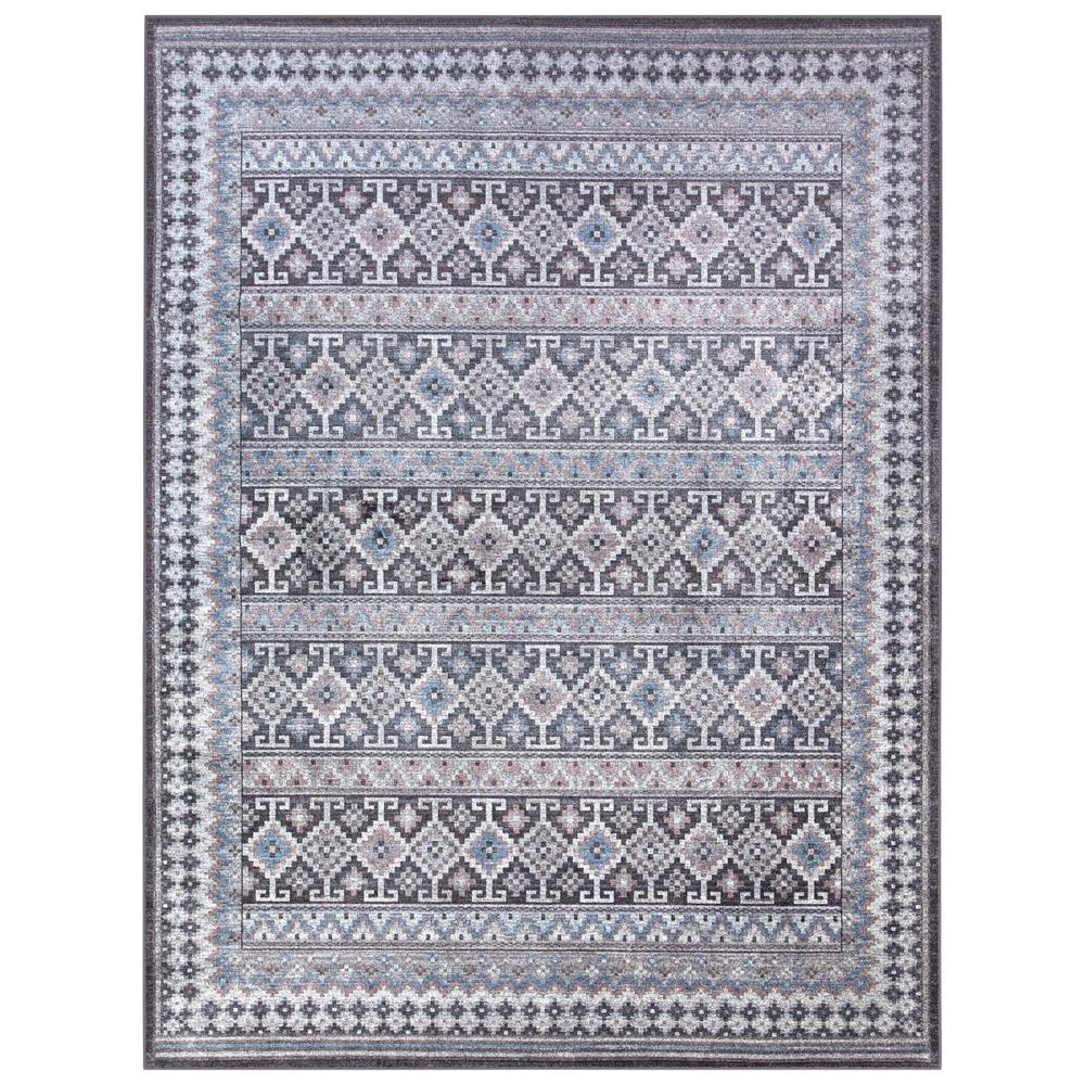 Sonoma Fallon Blue/Charcoal/Ivory/Pink Area Rug, 7'10" x 10'1"