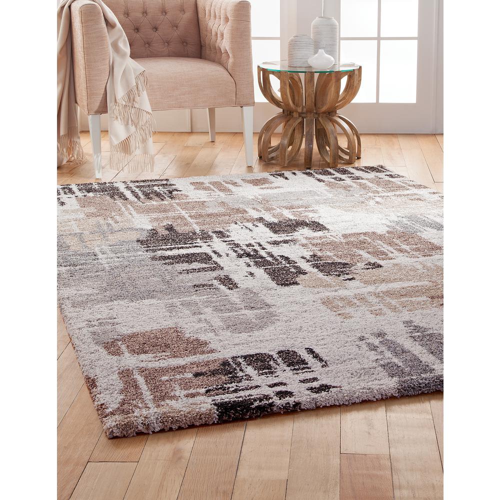 Granada Bakari Chocolate/Med.Brown/Grey/Ivory Area Rug, 5'3" x 7'6"