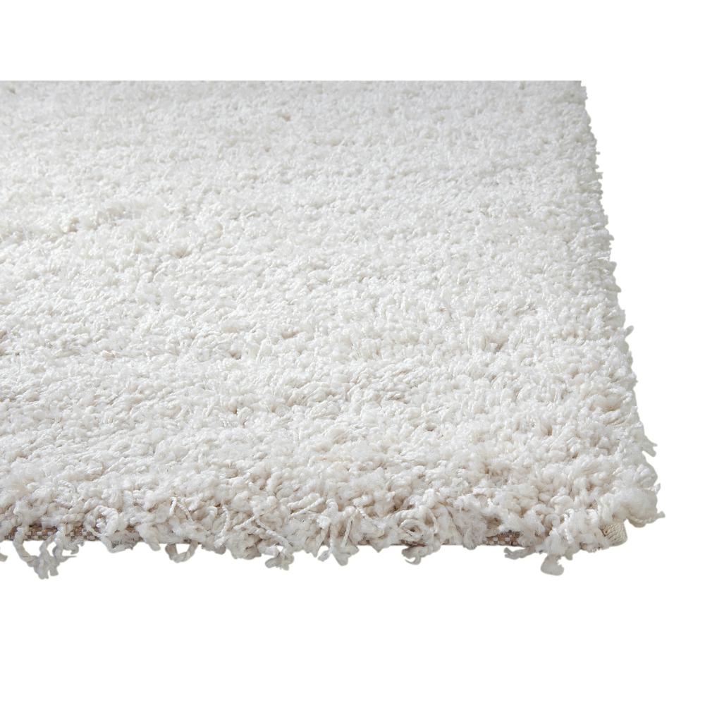 Comfort Shag White Olefin Area Rug, 5'3" x 7'6"