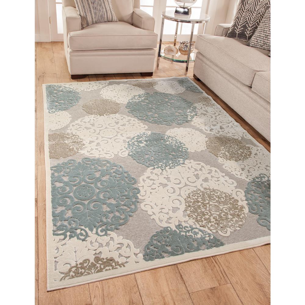 Napa Dante Grey/Tan/Ivory Area Rug, 5'3" x 7'6"