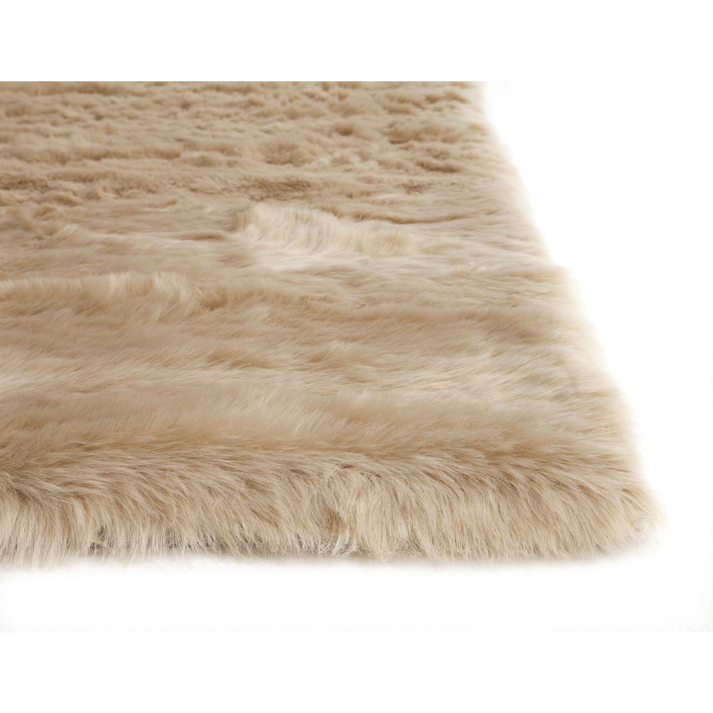 Mink Tan Faux Fur Area Rug, 8' x 10'