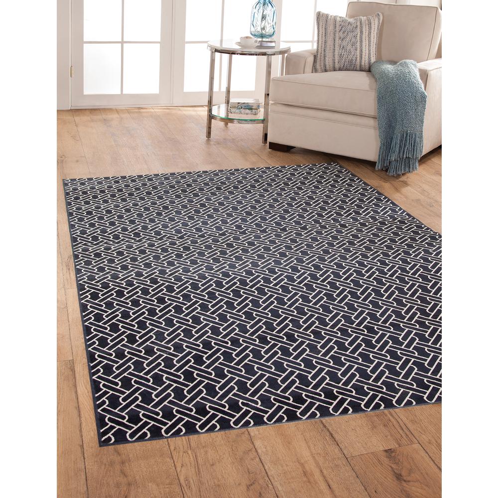 Sonoma Newberry Navy/White Area Rug, 7'10" x 10'1"