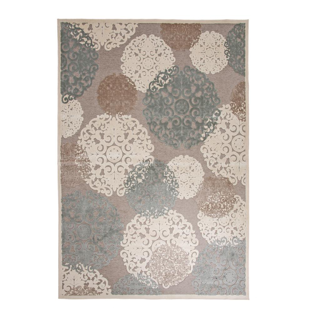 Napa Dante Grey/Tan/Ivory Area Rug, 5'3" x 7'6"
