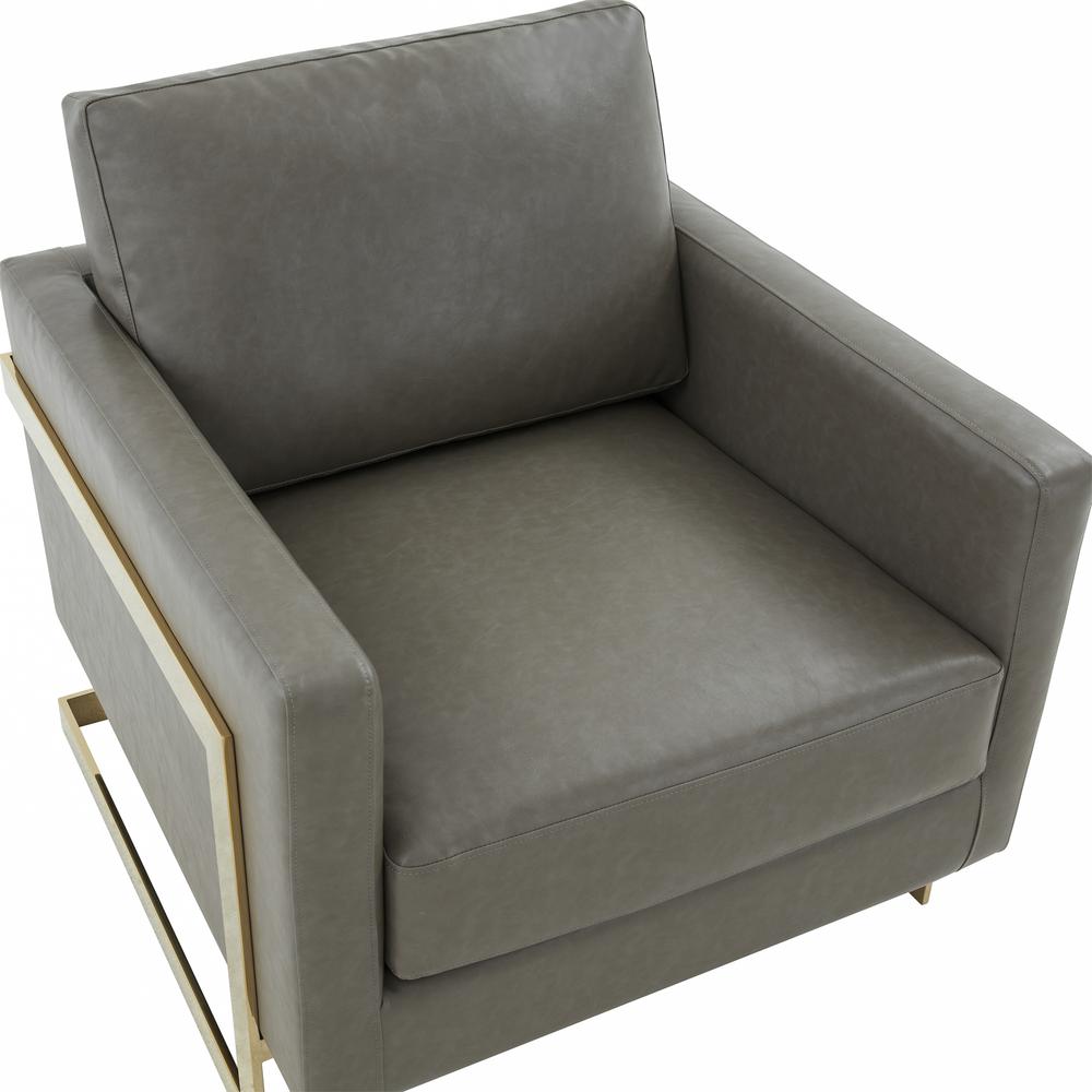 Leather Accent Armchair With Gold Frame