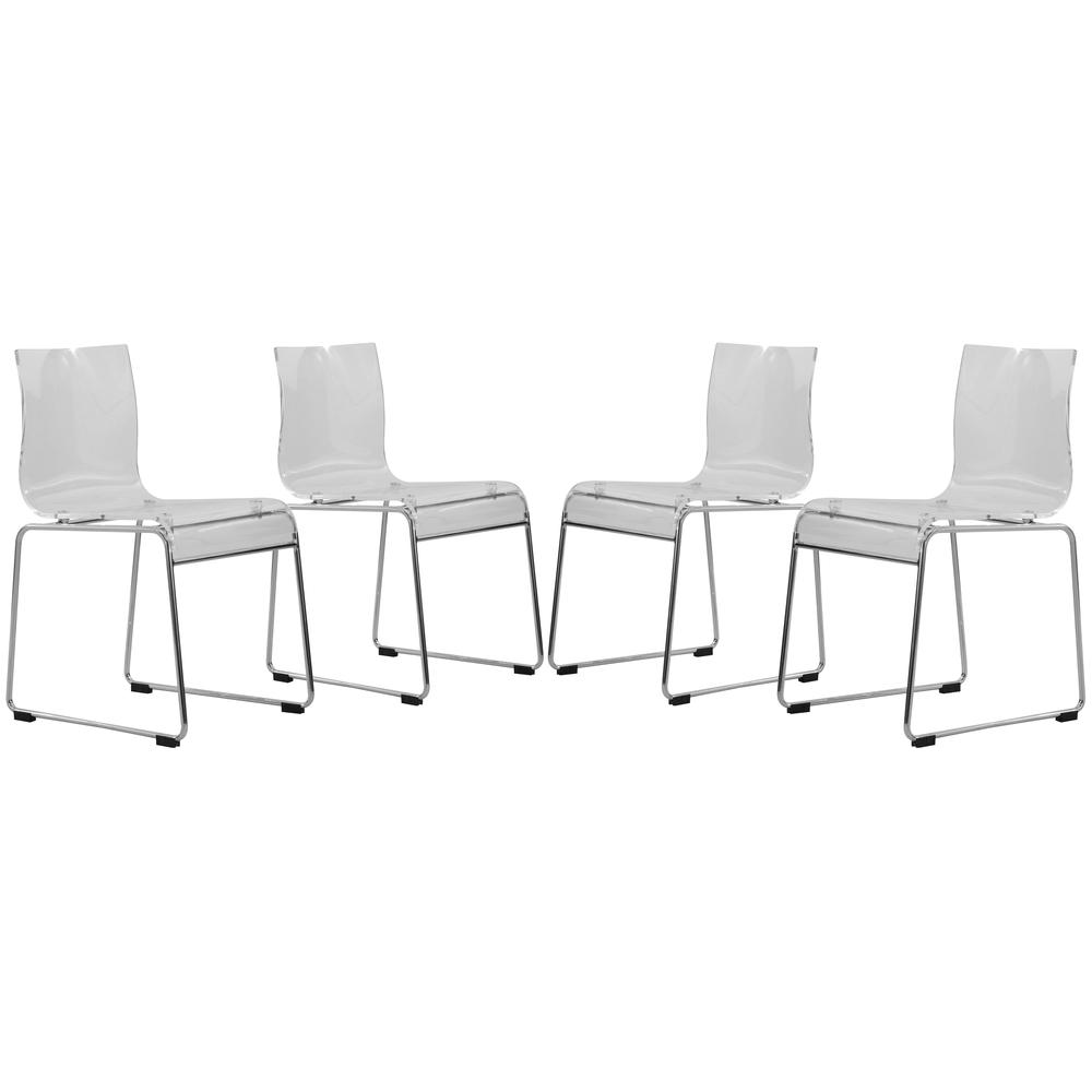 Lima Modern Acrylic Chair, Set of 4