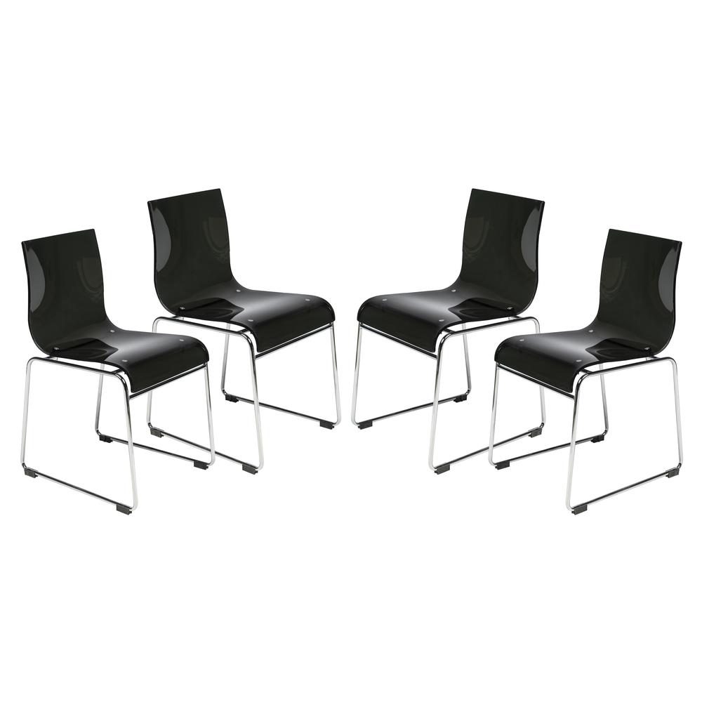 Lima Modern Acrylic Chair, Set of 4