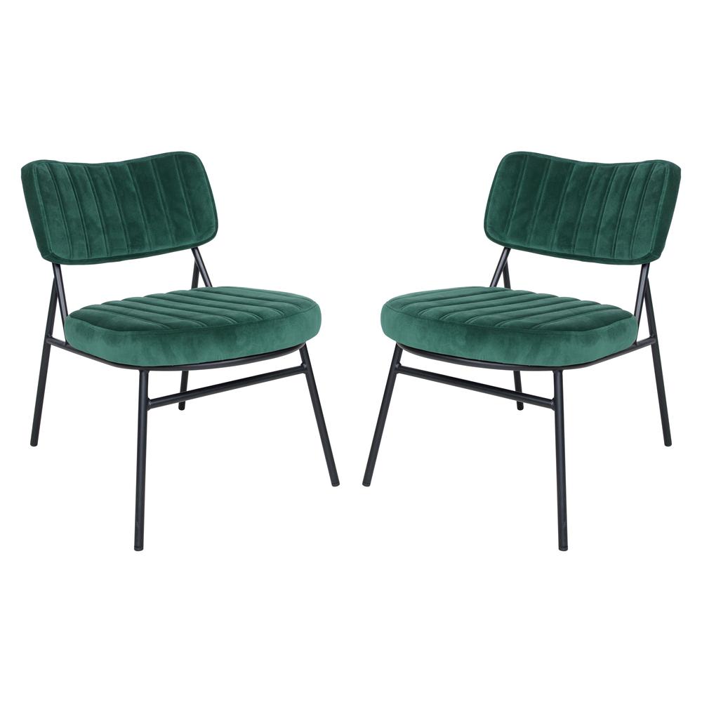 Marilane Velvet Accent Chair With Metal Frame Set of 2