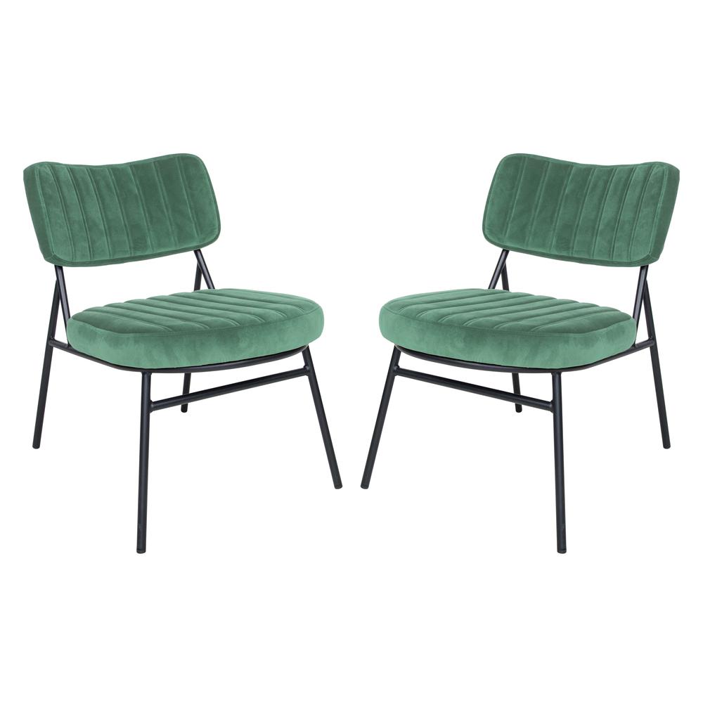Marilane Velvet Accent Chair With Metal Frame Set of 2