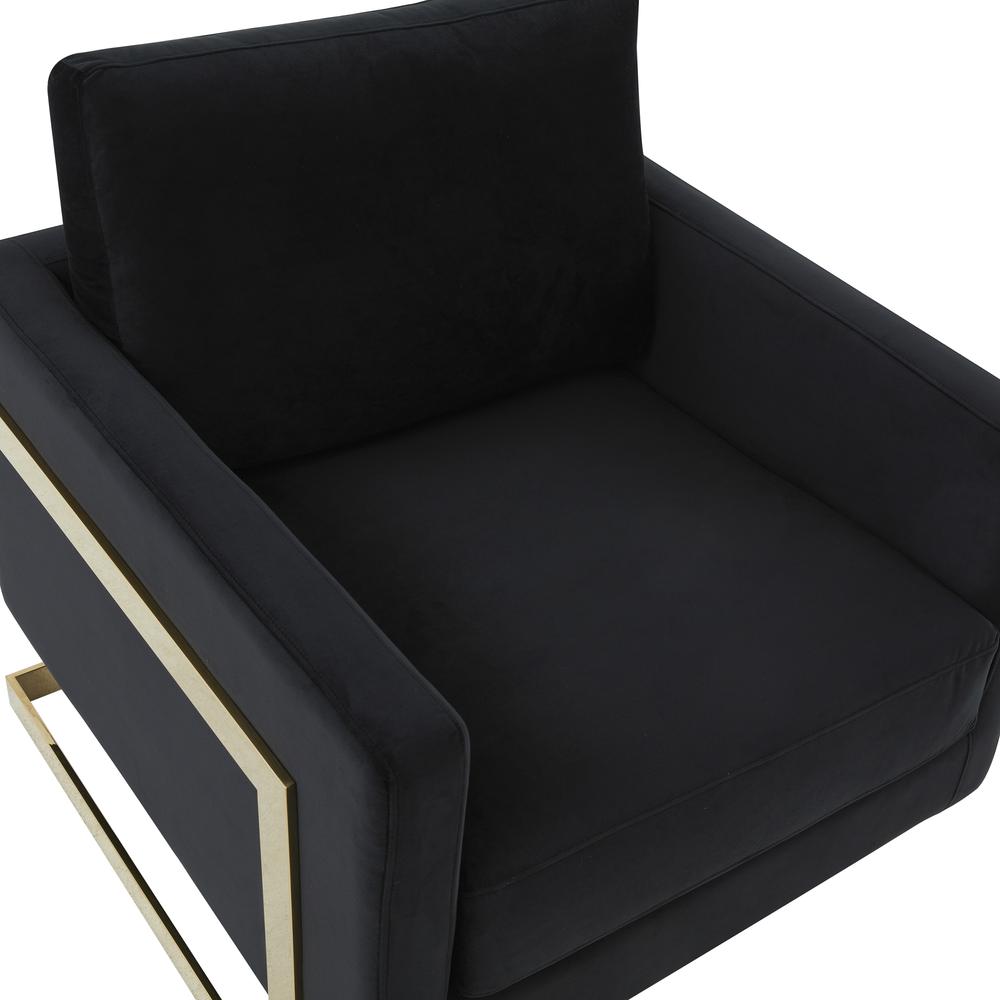 Velvet Accent Armchair With Gold Frame