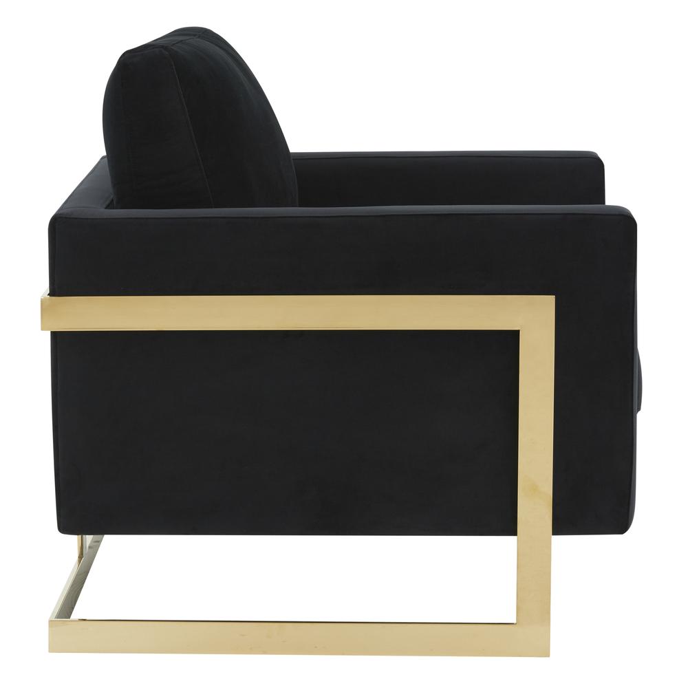 Velvet Accent Armchair With Gold Frame