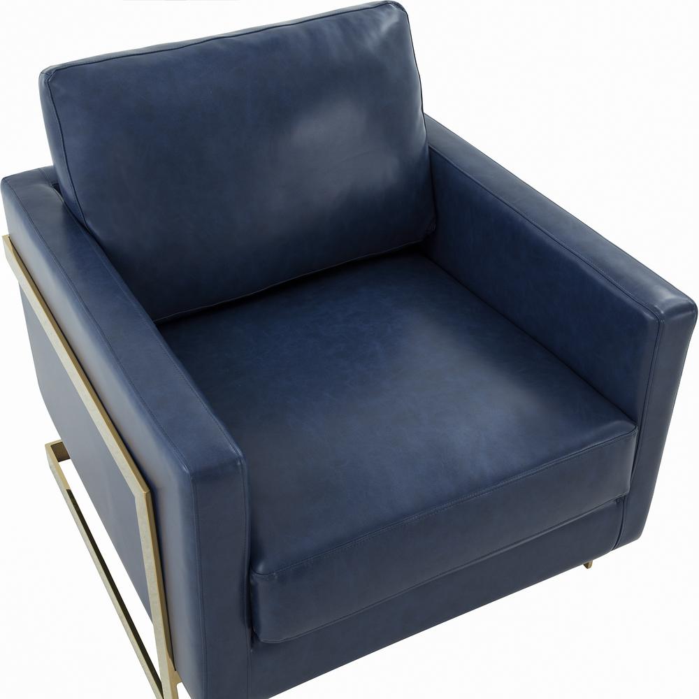 Leather Accent Armchair With Gold Frame