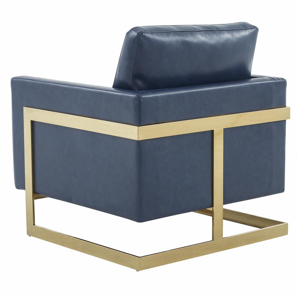 Leather Accent Armchair With Gold Frame