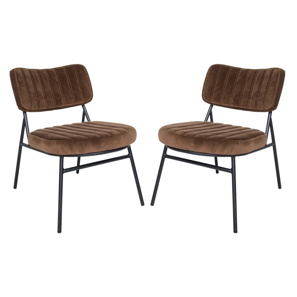 Marilane Velvet Accent Chair With Metal Frame Set of 2