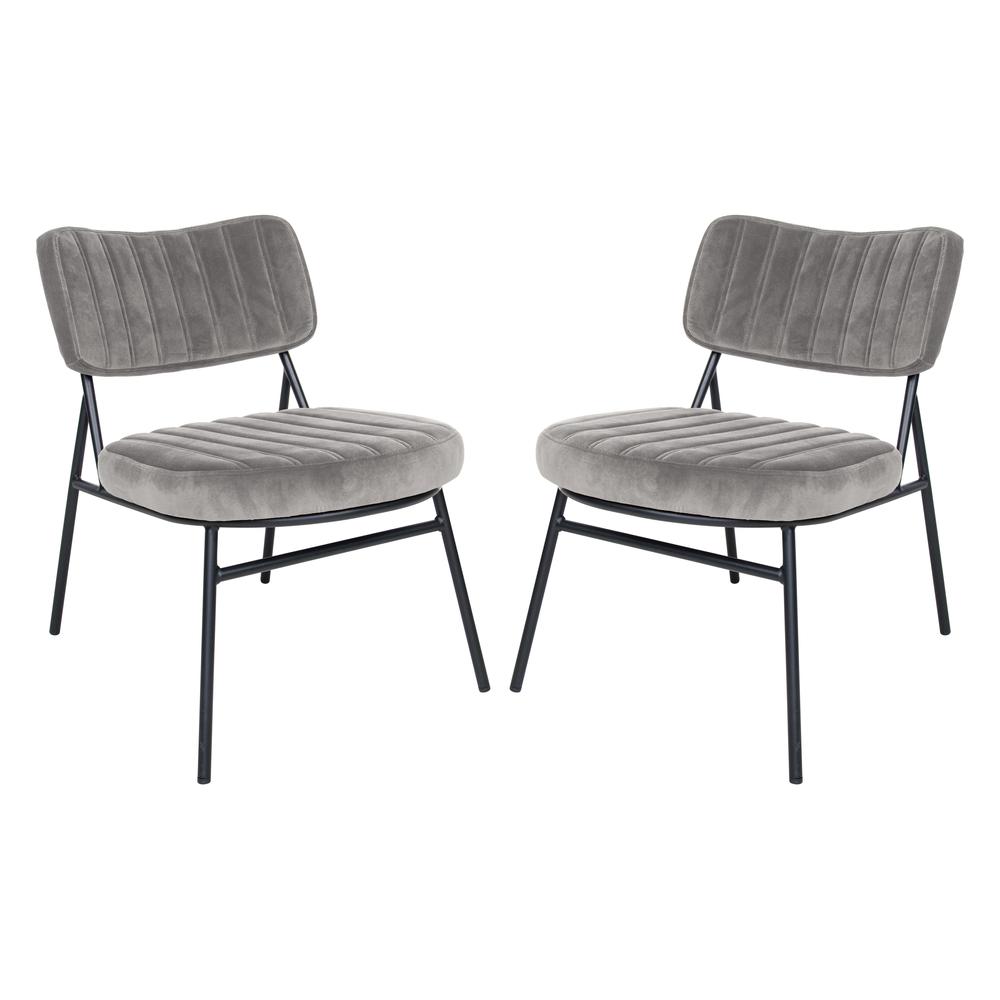 Marilane Velvet Accent Chair With Metal Frame Set of 2