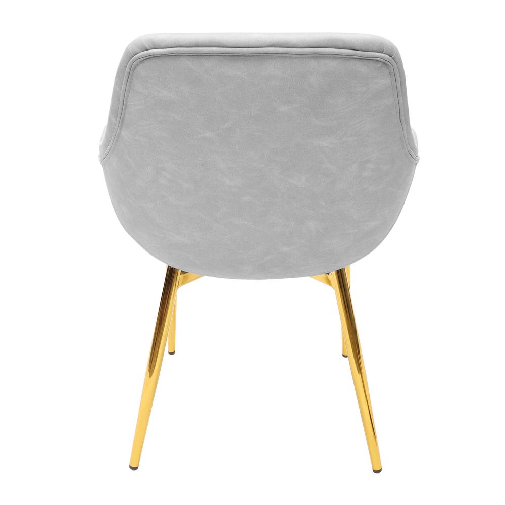 Markley Modern Leather Dining Arm Chair With Gold Metal Legs Set of 4