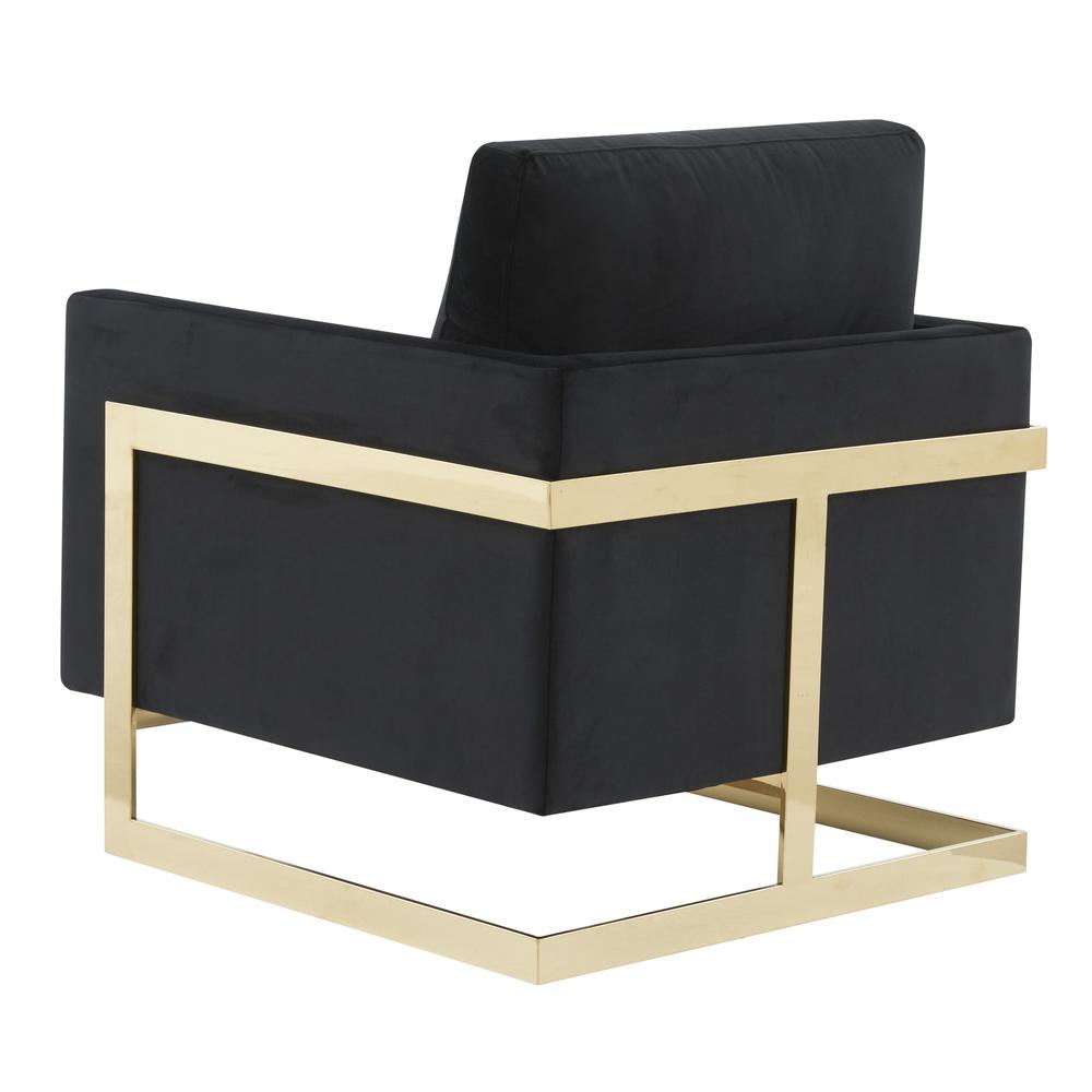 Velvet Accent Armchair With Gold Frame