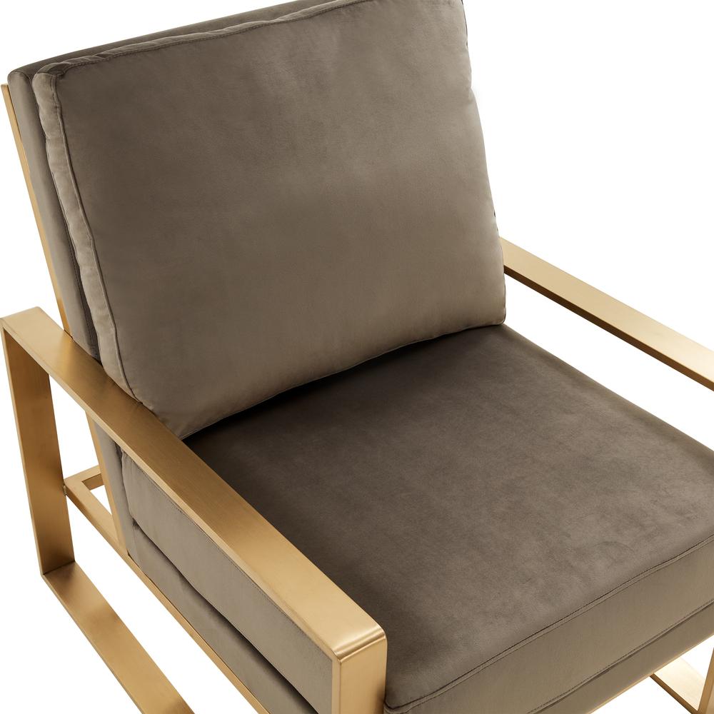 Jefferson Velvet Design Accent Armchair With Gold Brass Finish Frame
