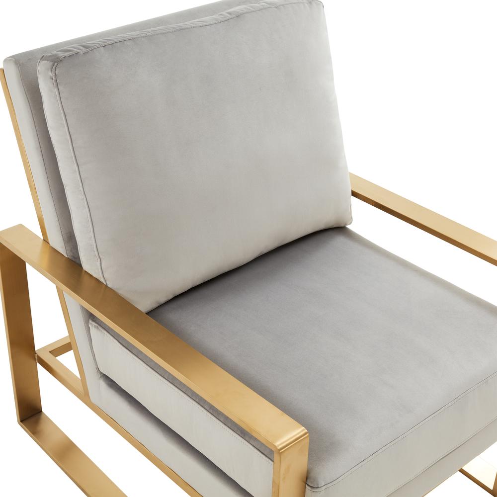 Jefferson Velvet Design Accent Armchair With Gold Brass Finish Frame