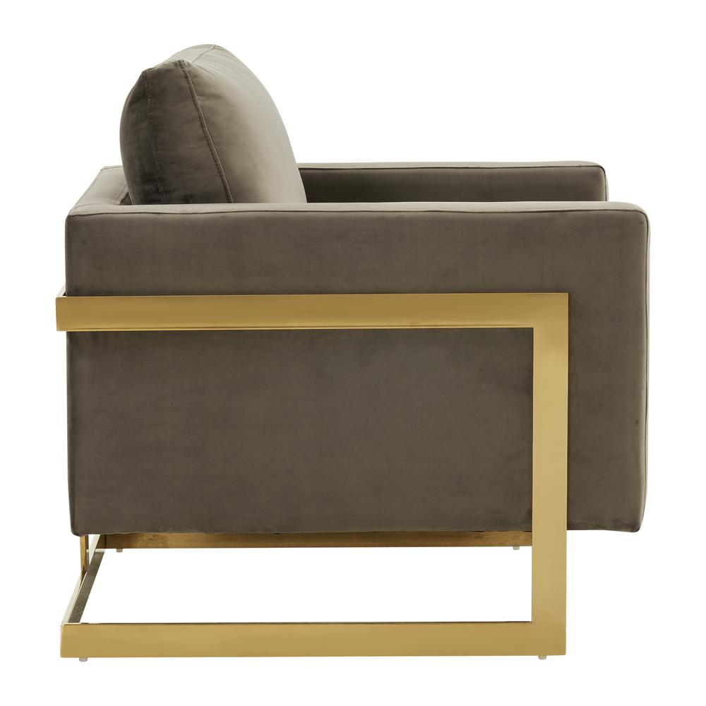 Velvet Accent Armchair With Gold Frame