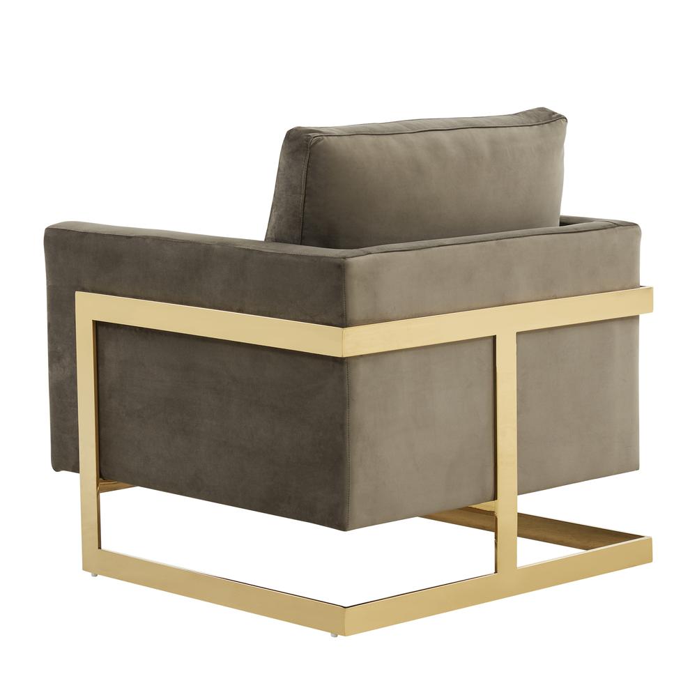 Velvet Accent Armchair With Gold Frame