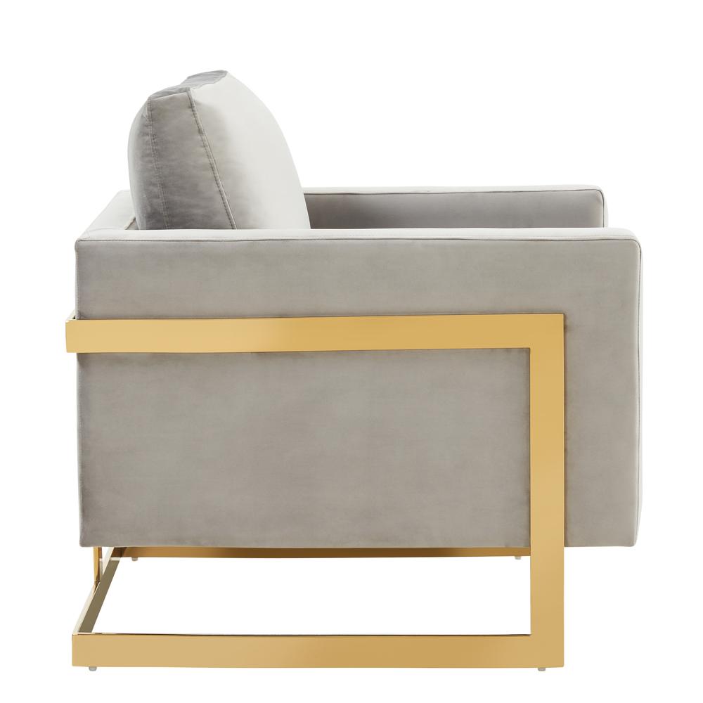Velvet Accent Armchair With Gold Frame