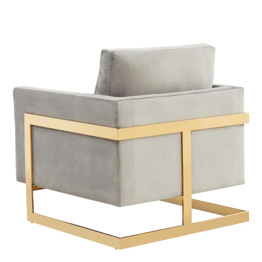 Velvet Accent Armchair With Gold Frame