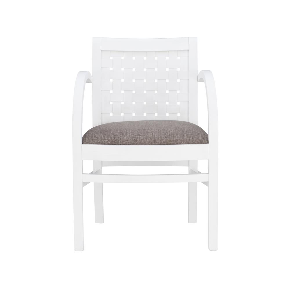 Samantha Woven Arm Chair White