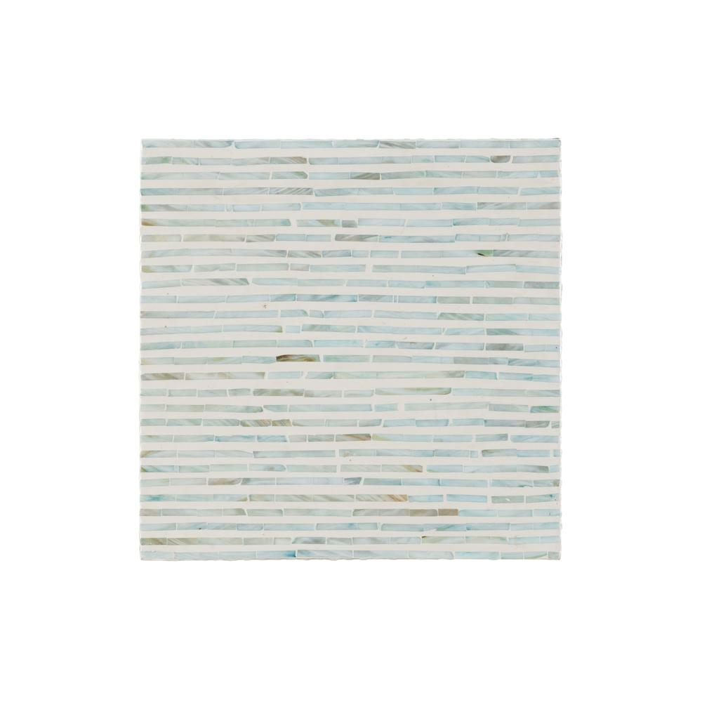 Pippit Square Capiz Accent Table Blue
