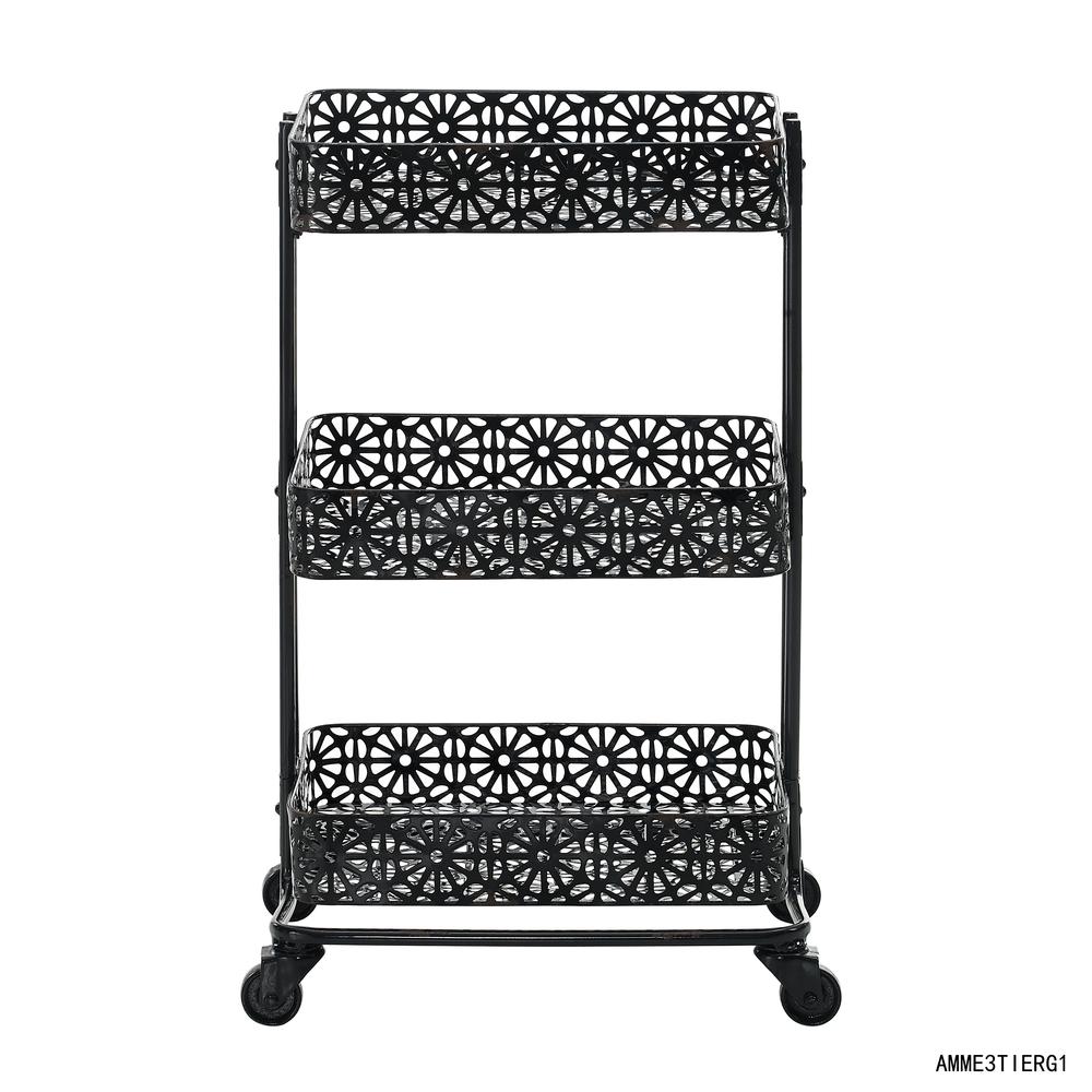 Black Metal Three Tier Cart
