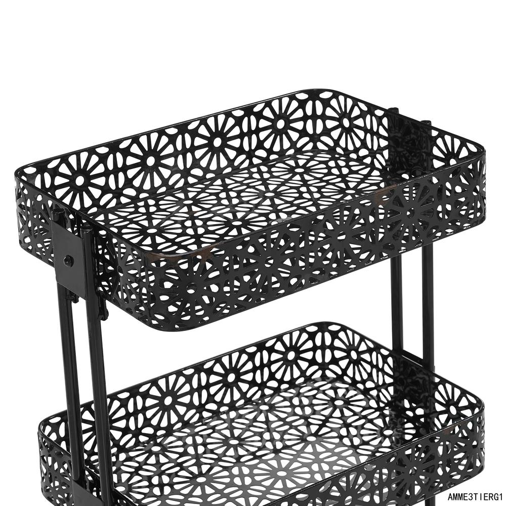 Black Metal Three Tier Cart
