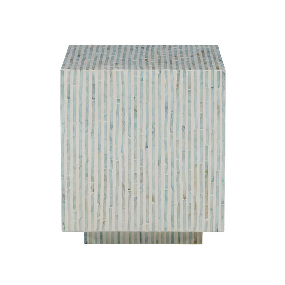 Pippit Square Capiz Accent Table Blue