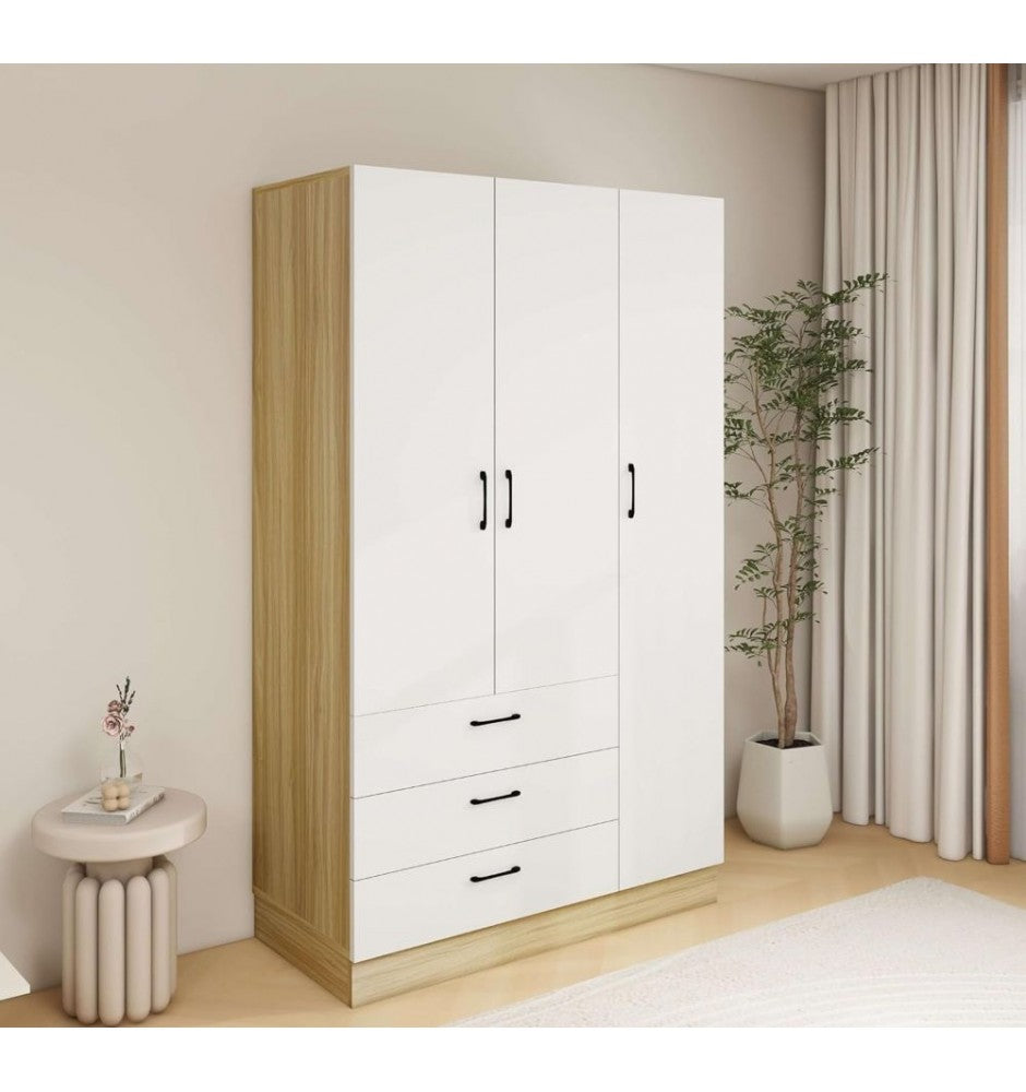 Armoire Wardrobe Closet, Wardrobe Closet with 3 Doors, Bedroom Armoires with Hanging Rod, Wardrobe Cabinet with 3 Drawer, Closet Cabinet with 3 Storage Cabinets, Armoire(40W x 20D x 67H)