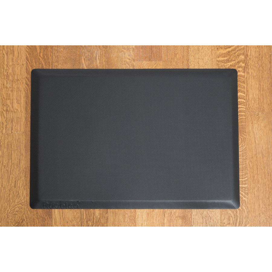 Lorell Energizing Sit/Stand Mat - Desk Protection - 20" Length x 30" Width x 0.750" Thickness - Rectangular - Memory Foam - Black - 1Each