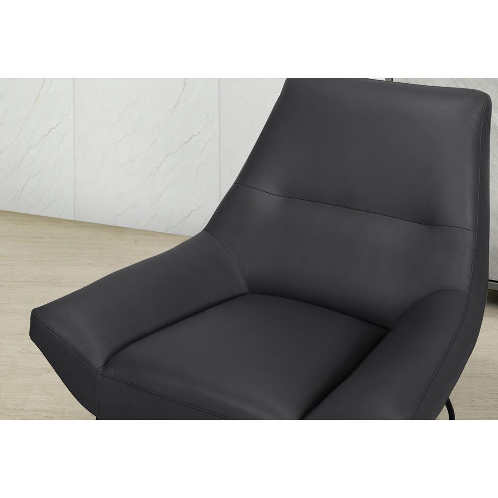 U8949 Dark Grey Leather Accent Chair