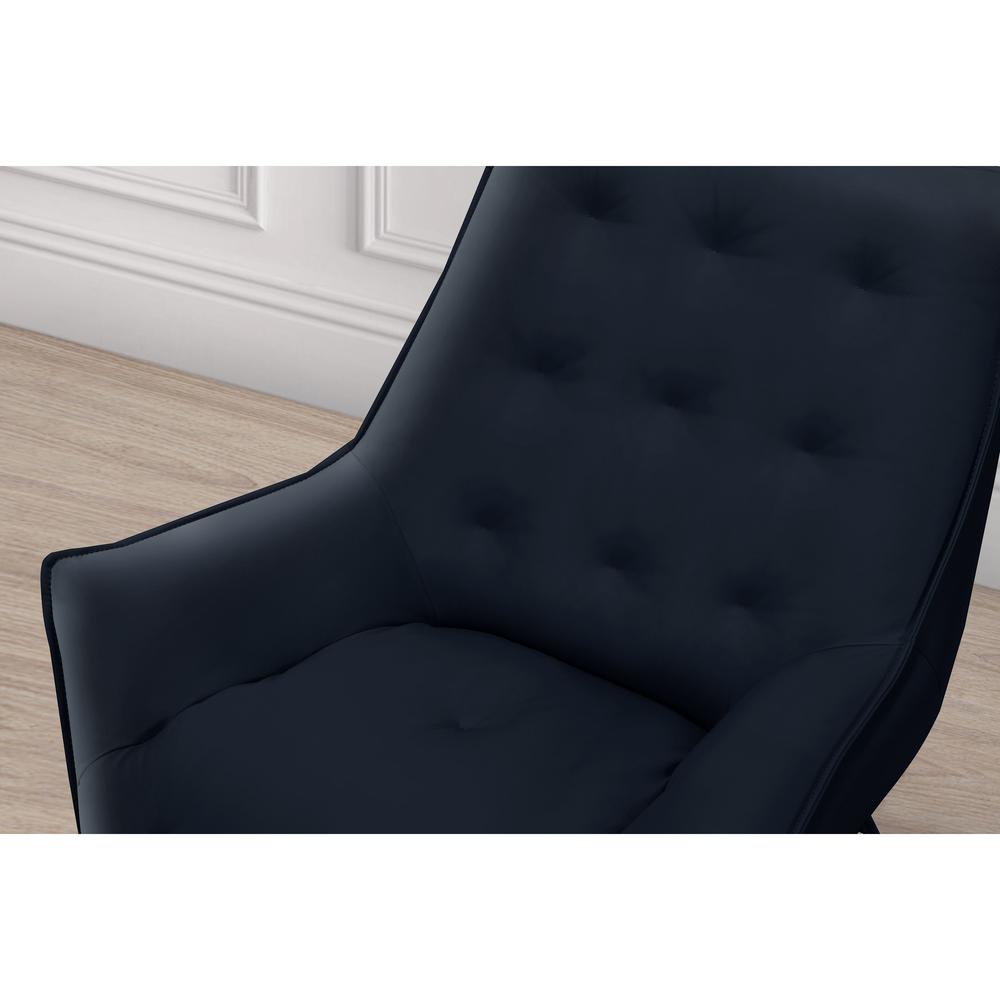 U8933 Navy Leather Accent Chair Seat