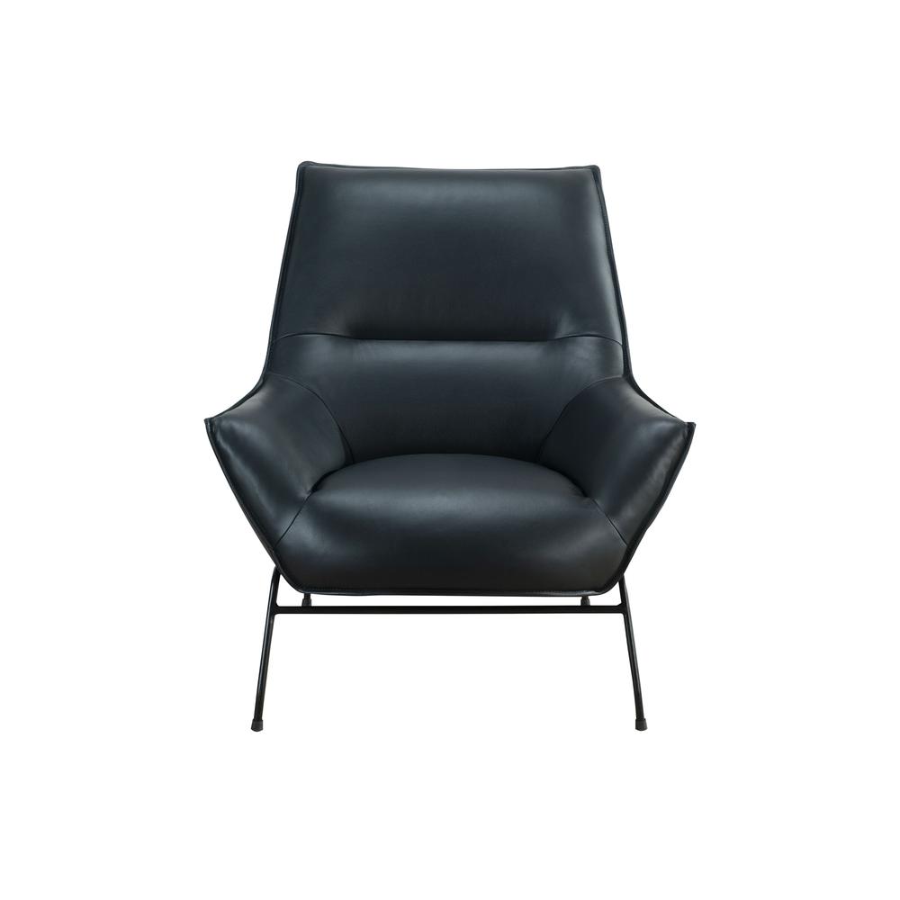 U8943 Black Leather Accent Chair Seat