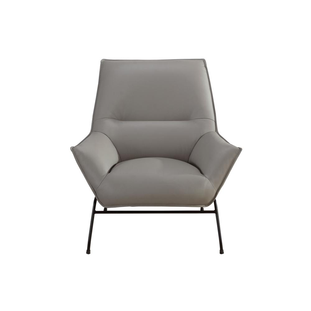 U8943 Light Grey Leather Accent Chair