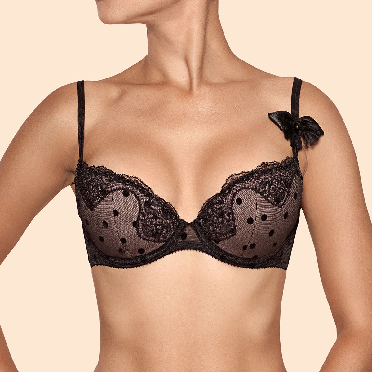 Sheer Polka Dot Demi Bra