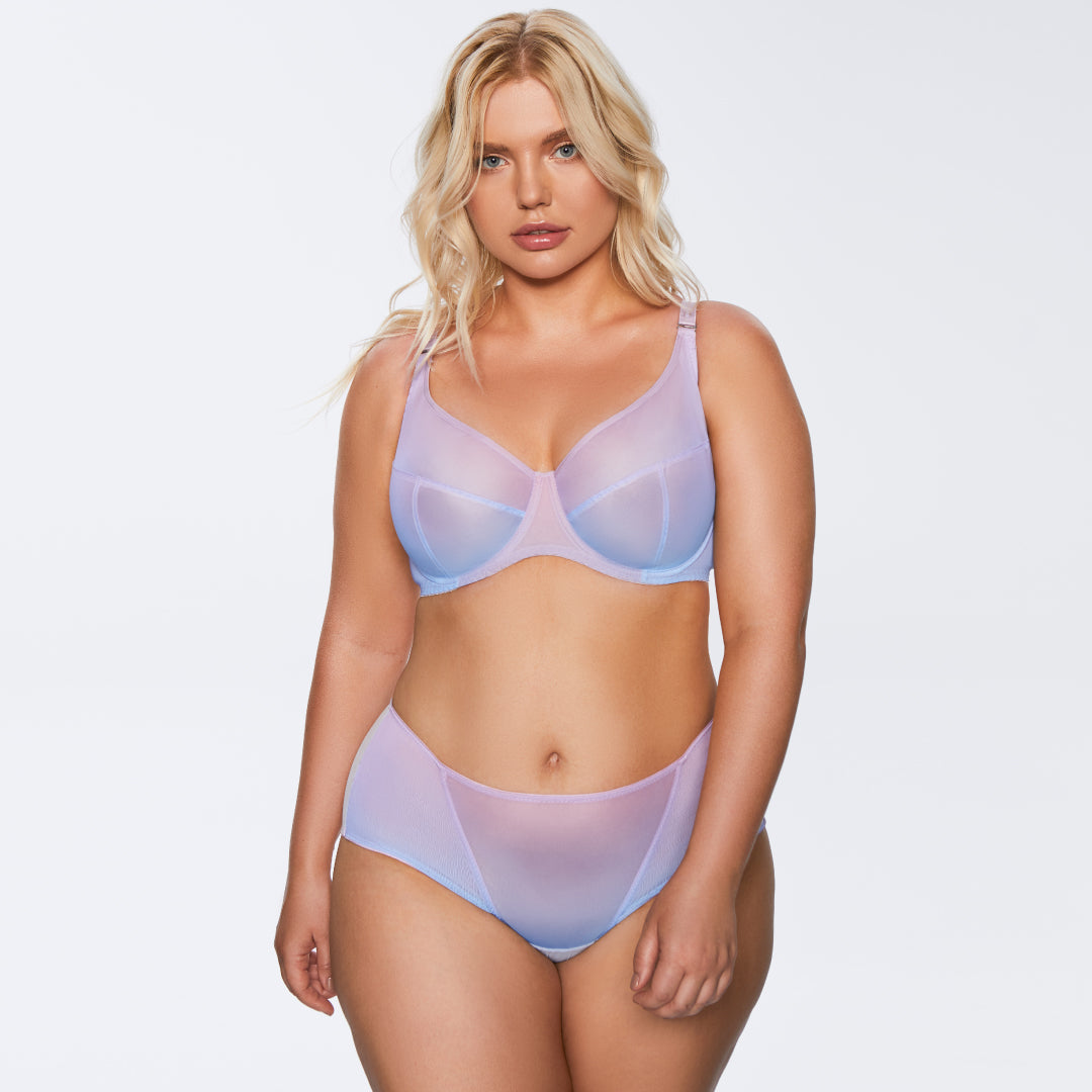Full Busted Bra with Sheer Mesh