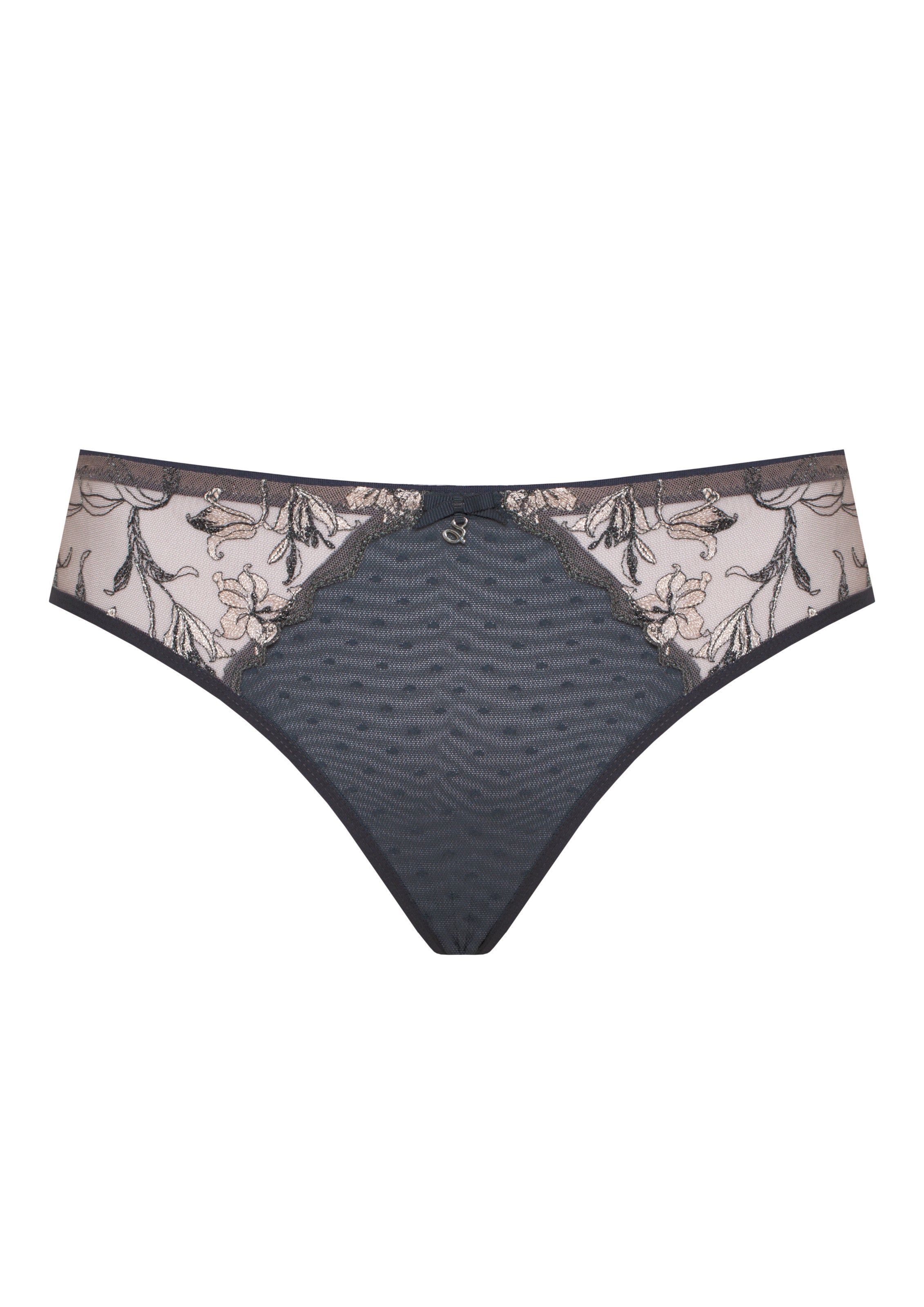 Embroidered Brazilian Panty Playful Cut Out