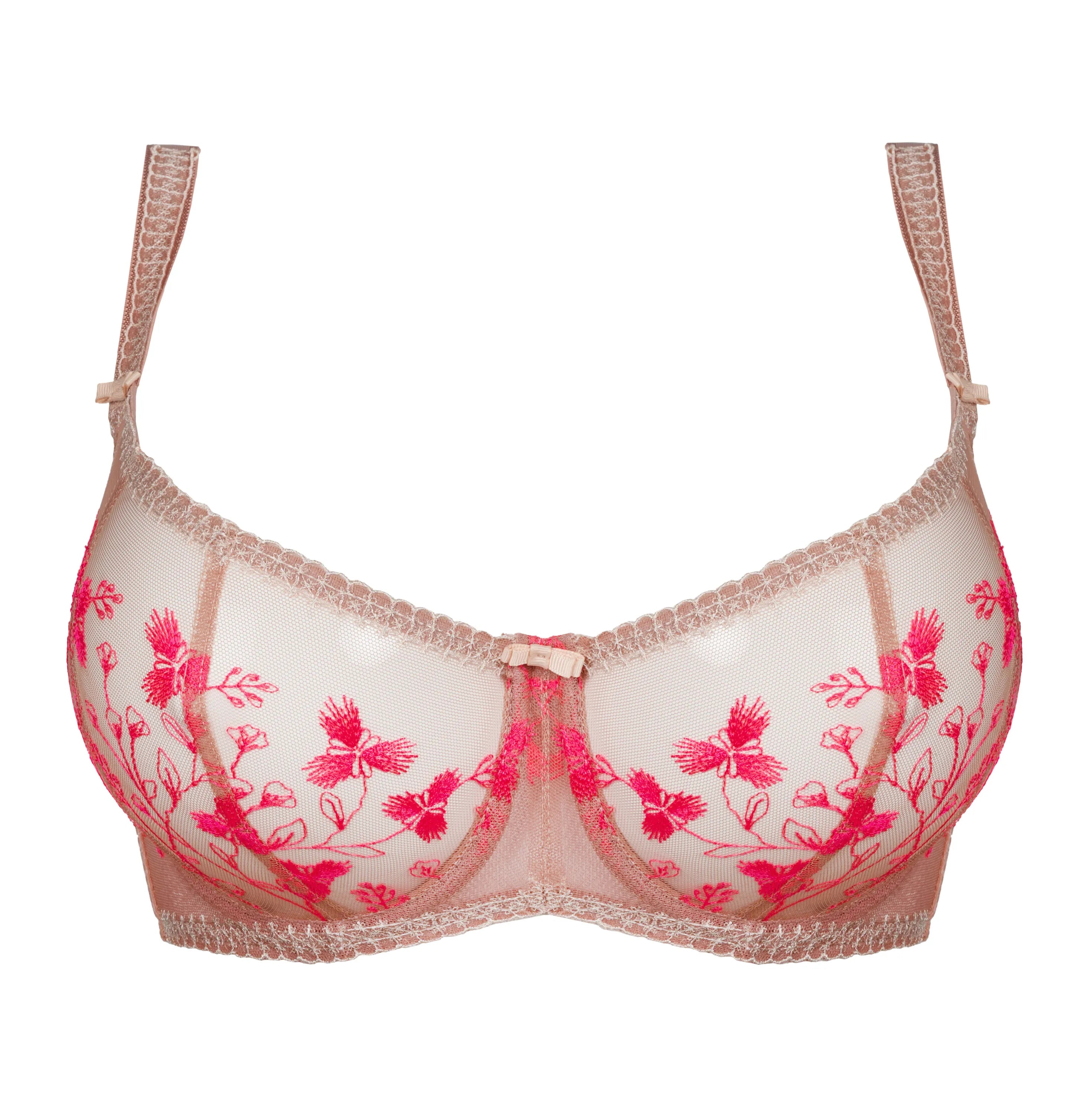 Elegant Sheer Balconette Bra with Underwire