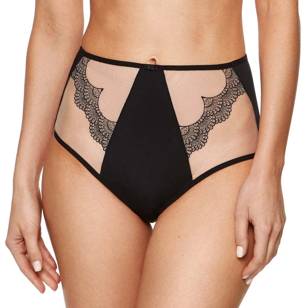 Elegant High Waist Tulle Brief Panty with Cotton Liner