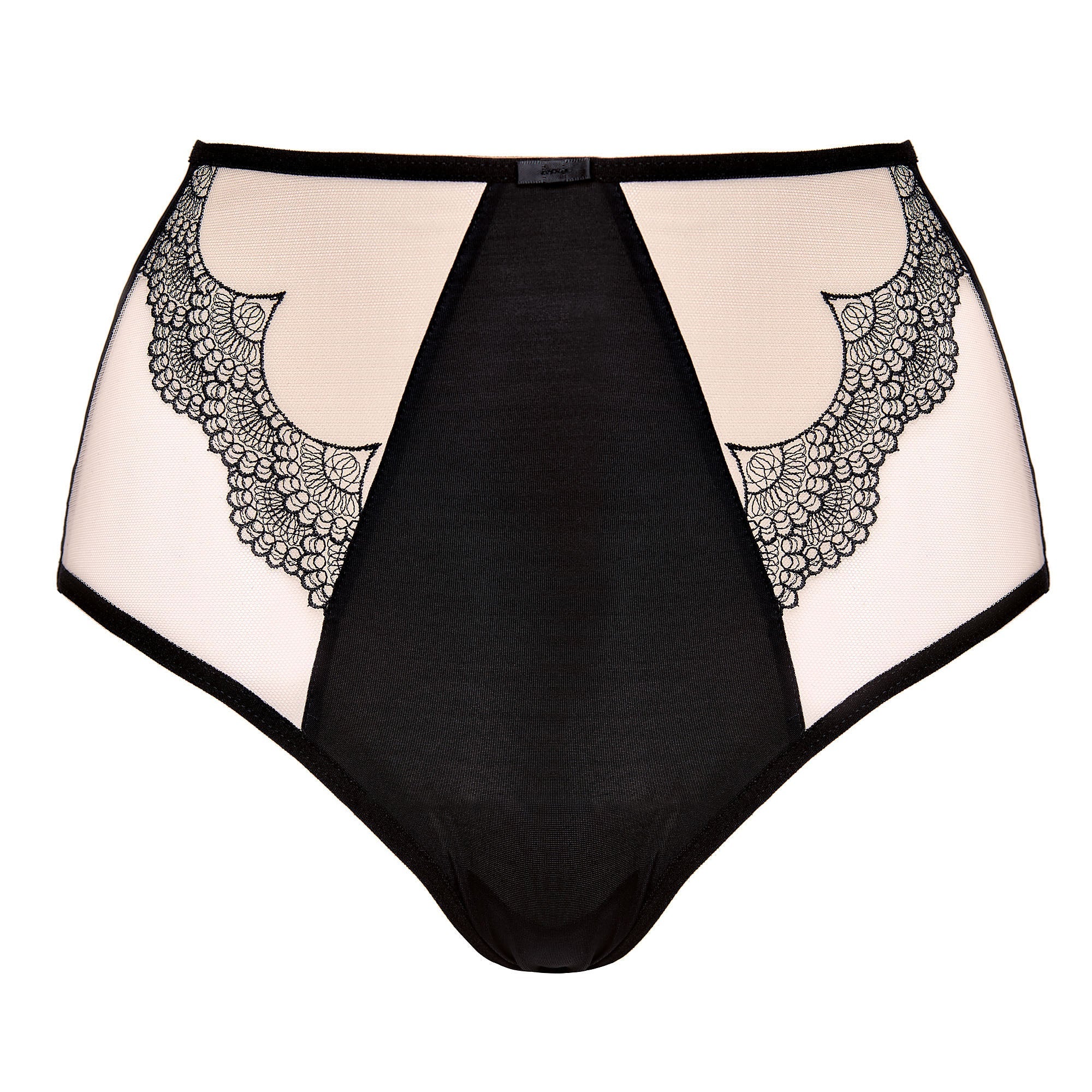 Elegant High Waist Tulle Brief Panty with Cotton Liner