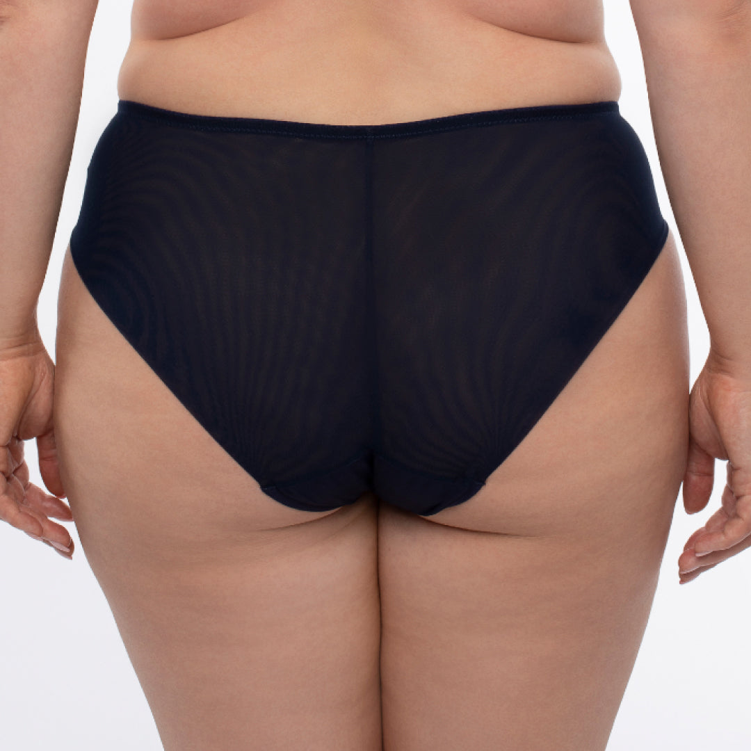 No VPL Sheer Mesh Embroidered Brief Panty
