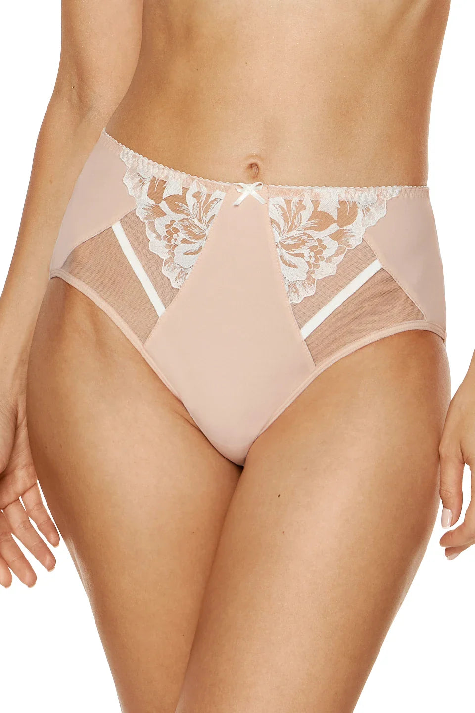 Floral Embroidered High Waist Brief Panties Smooth Fit