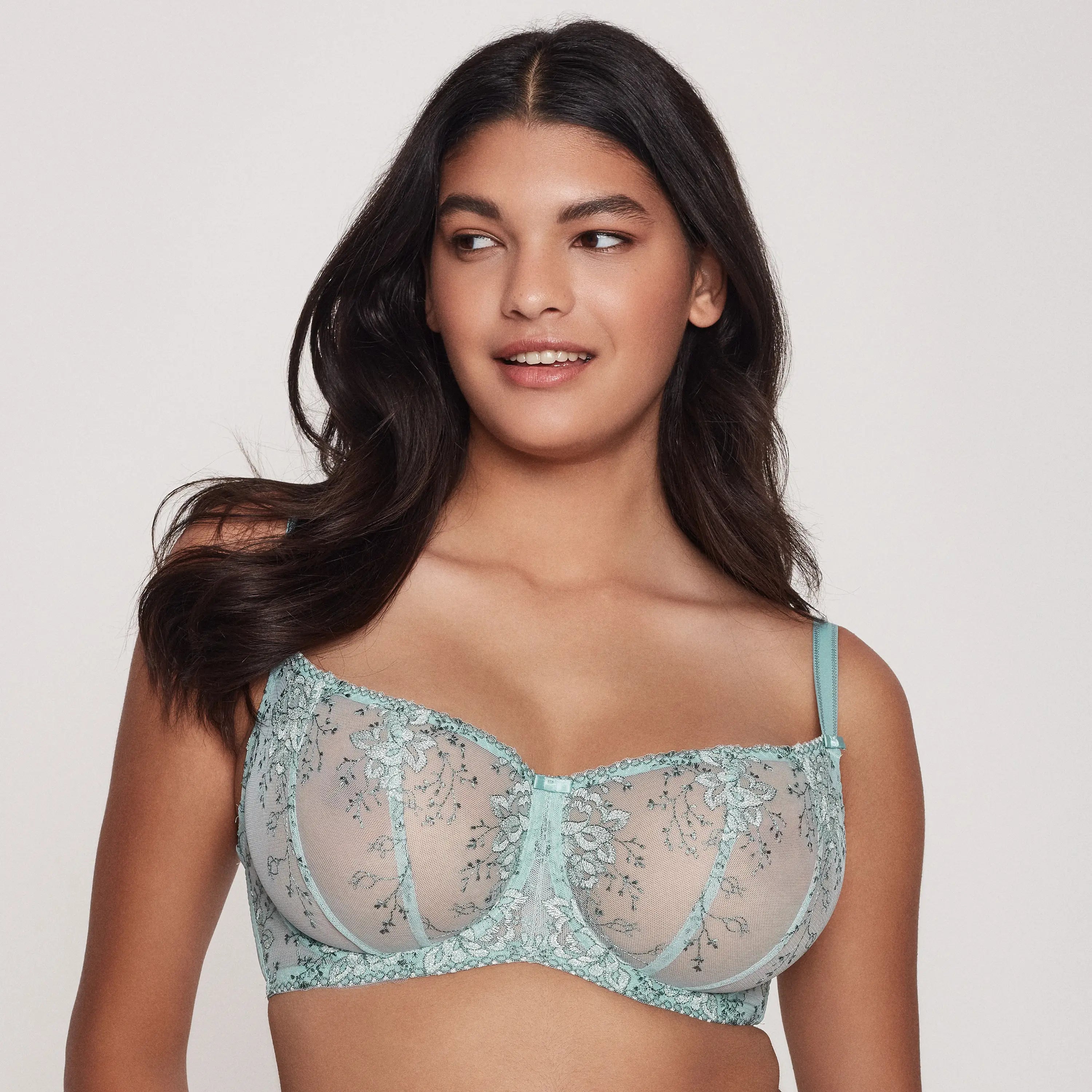Elegant Sheer Embroidered Bra